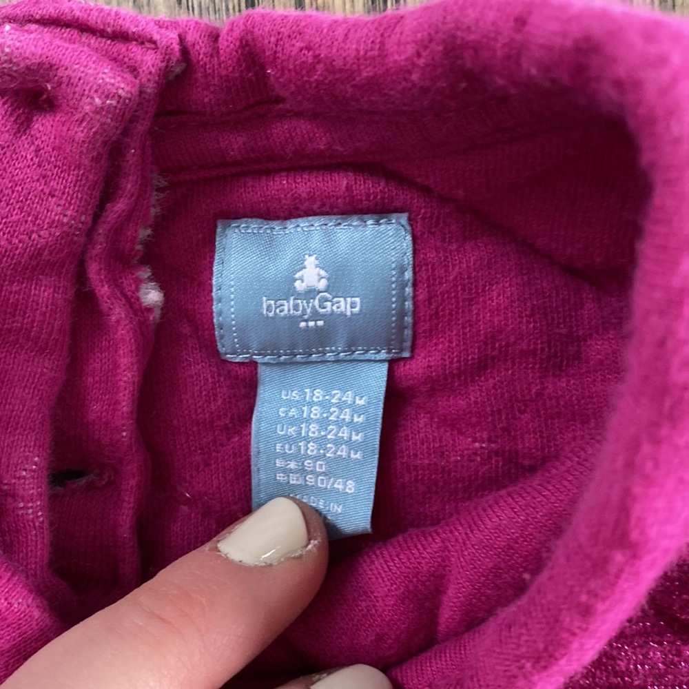 BabyGap Magenta Dress with Quilted Top (18-24mo) - Picture 2 of 2
